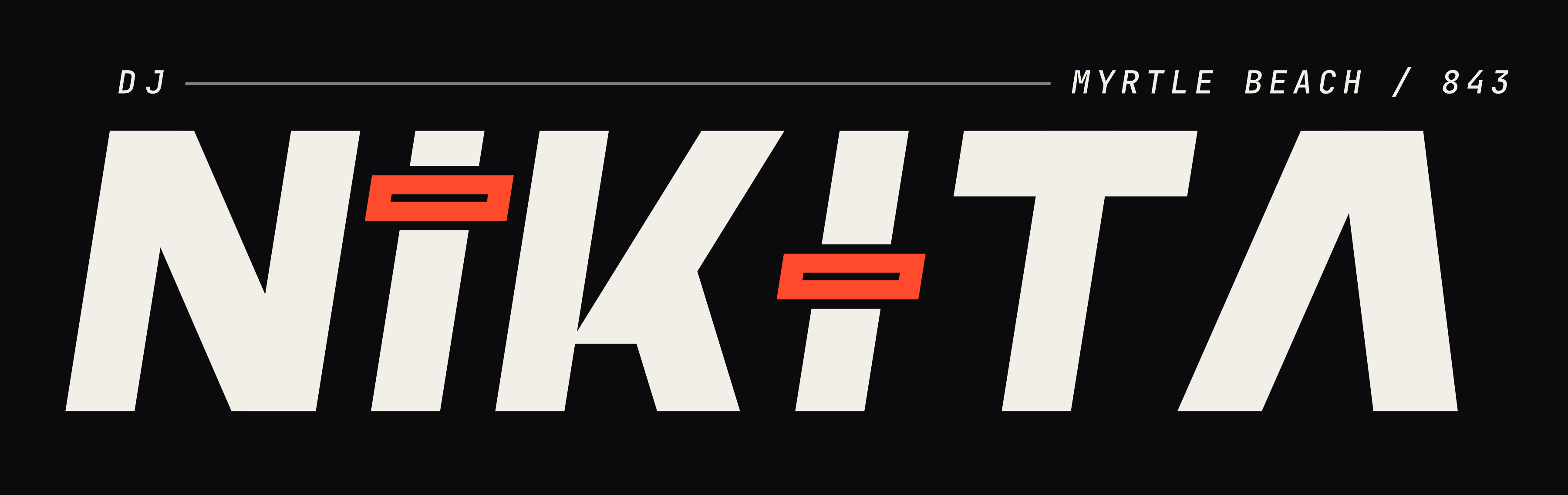 DJ Nikita logo on black